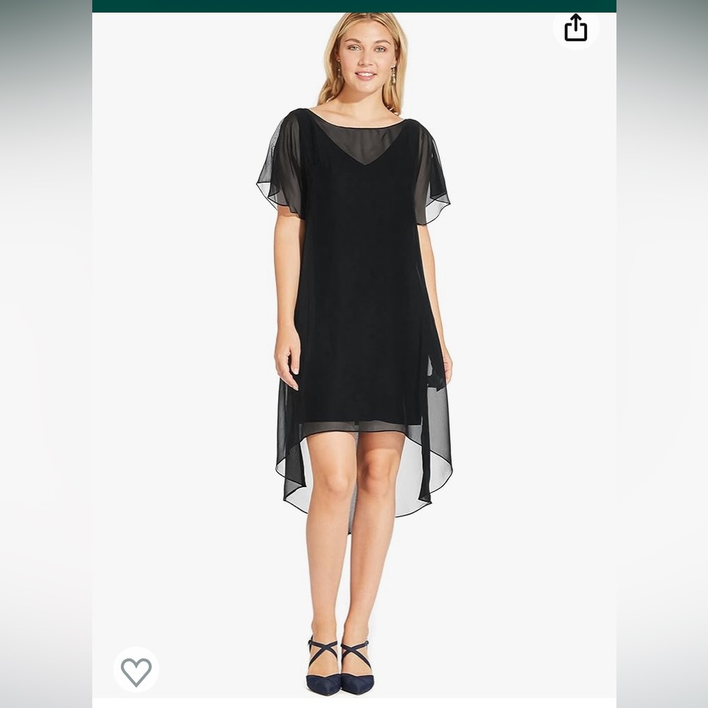 Adrianna Papell Women's Chiffon Overlay Short Dress